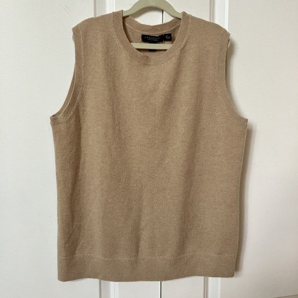 Women's Tan Sleeveless Sweater - Picture 2 of 5